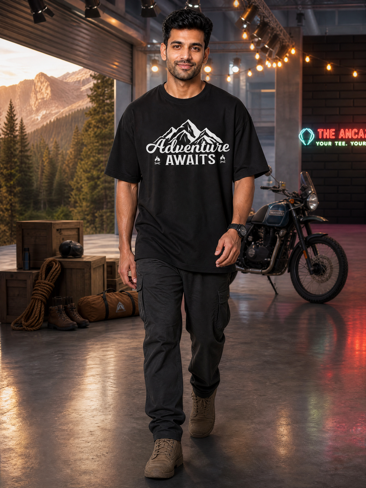 Camping - ⛰️ Adventure Awaits - Unisex - Oversized Classic T-Shirt