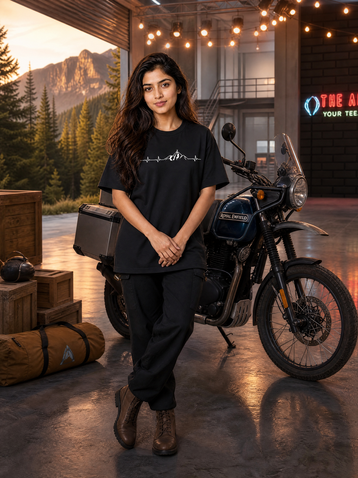 Camping - 🫀 Mountain Heartbeat - Unisex Oversized Classic T-Shirt