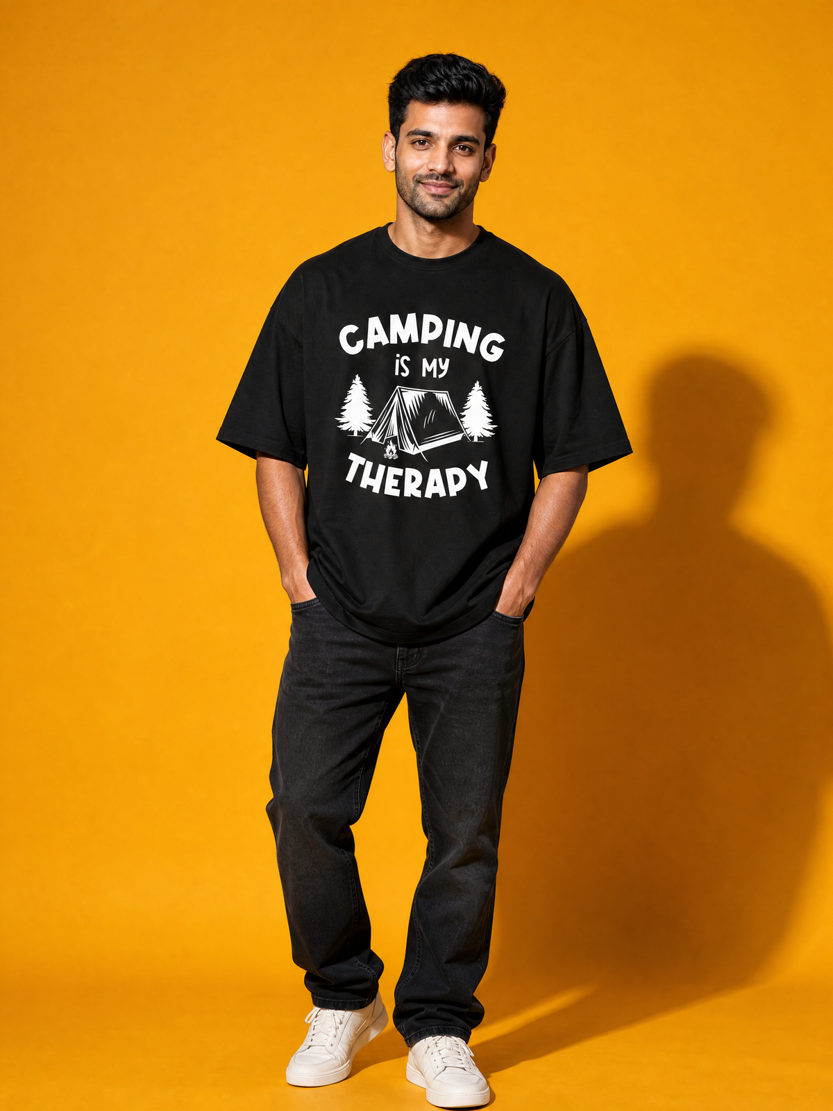 Camping - ⛺ Camping Is My Therapy - Unisex Oversized Classic T-Shirt