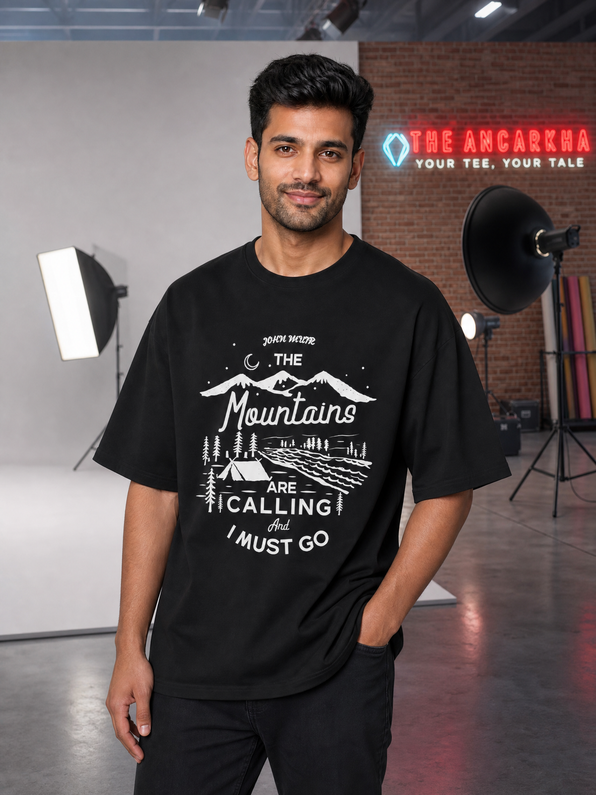 Camping - 🌙 The Mountains Are Calling And I Must Go - Unisex Oversized Classic T-Shirt
